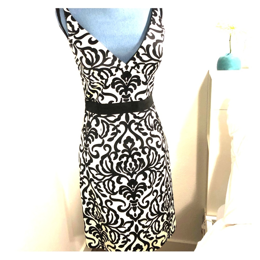 Milly of New York strappy dress cream and black.
